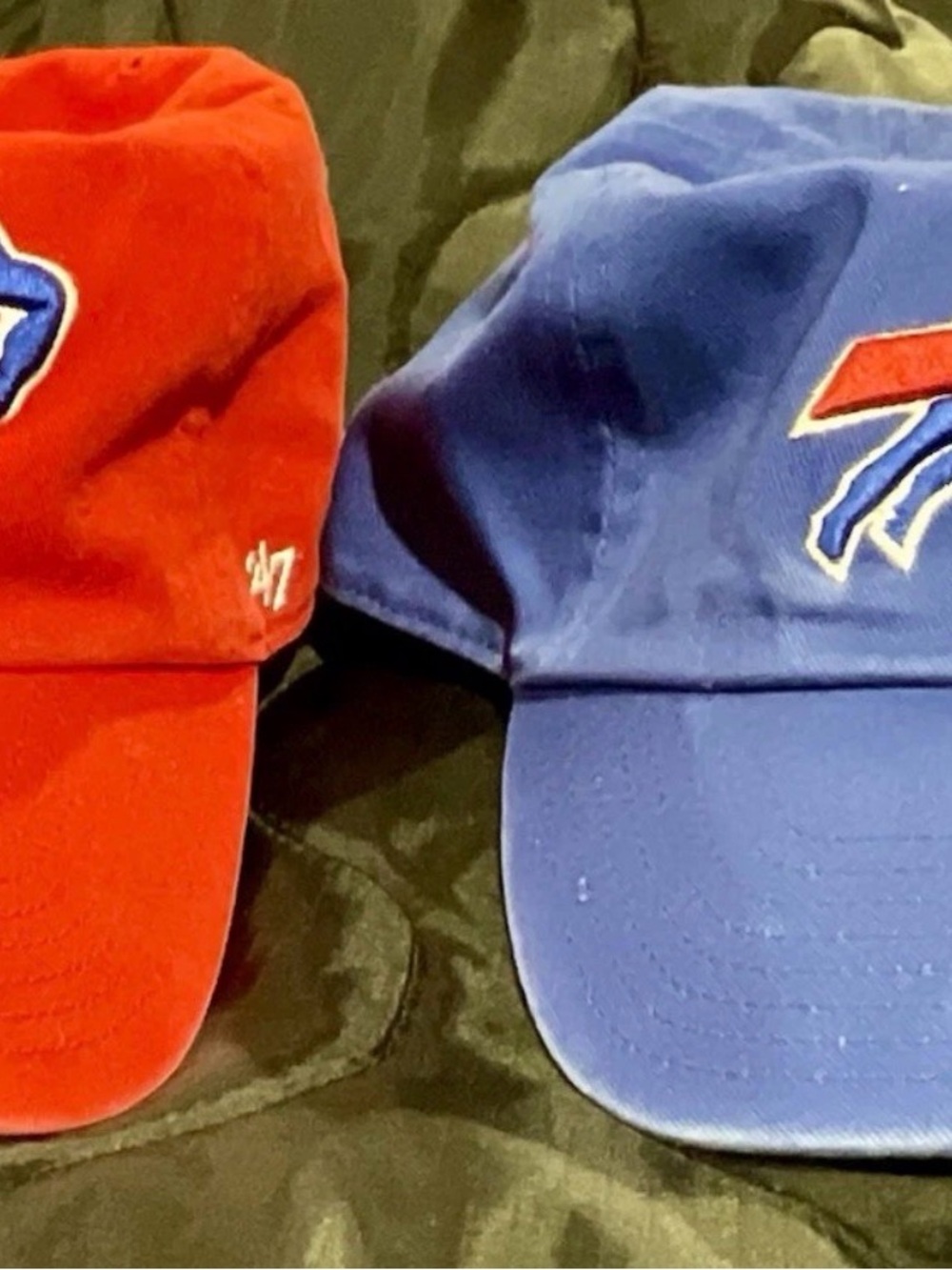Pair of ‘47 Buffalo Bills Red & Blue Adjustable Baseball Hats